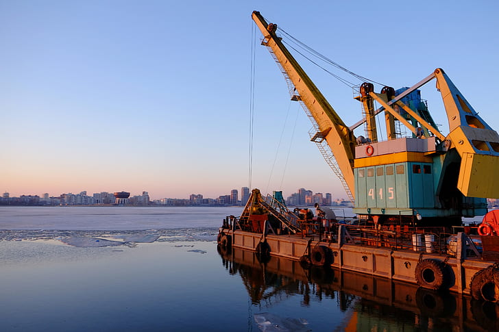 crane, equipment, dock, industry, industrial, heavy