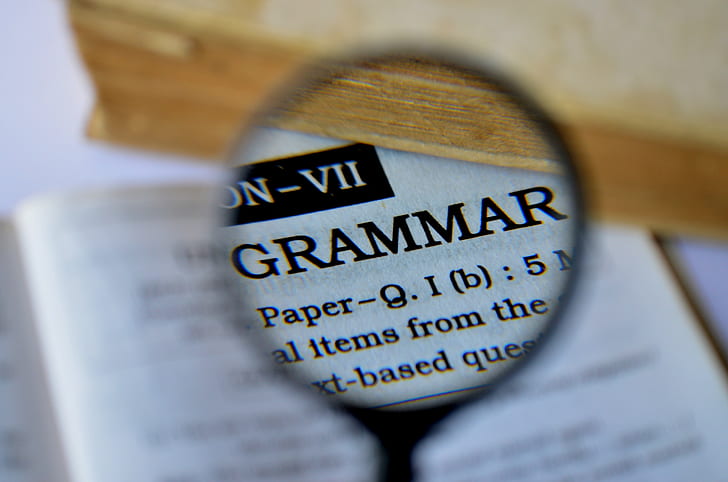 selective focus photo of Grammar printed paper