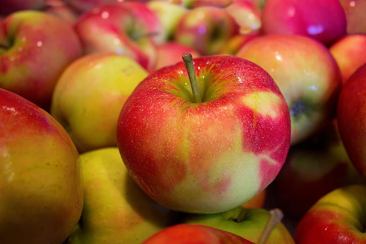 red-and-green apple lot