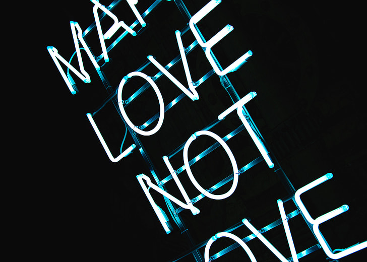Make Love Not War Neon Sign