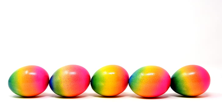 inline five green-yellow-and-pink eggs