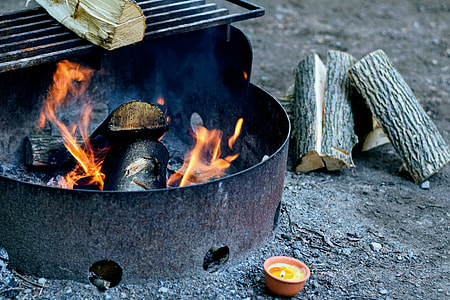 closeup photography of brown dome fire pit