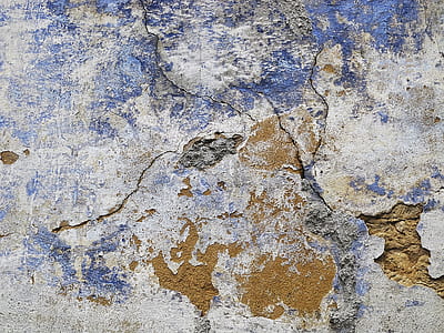 blue, white, and brown wall paint