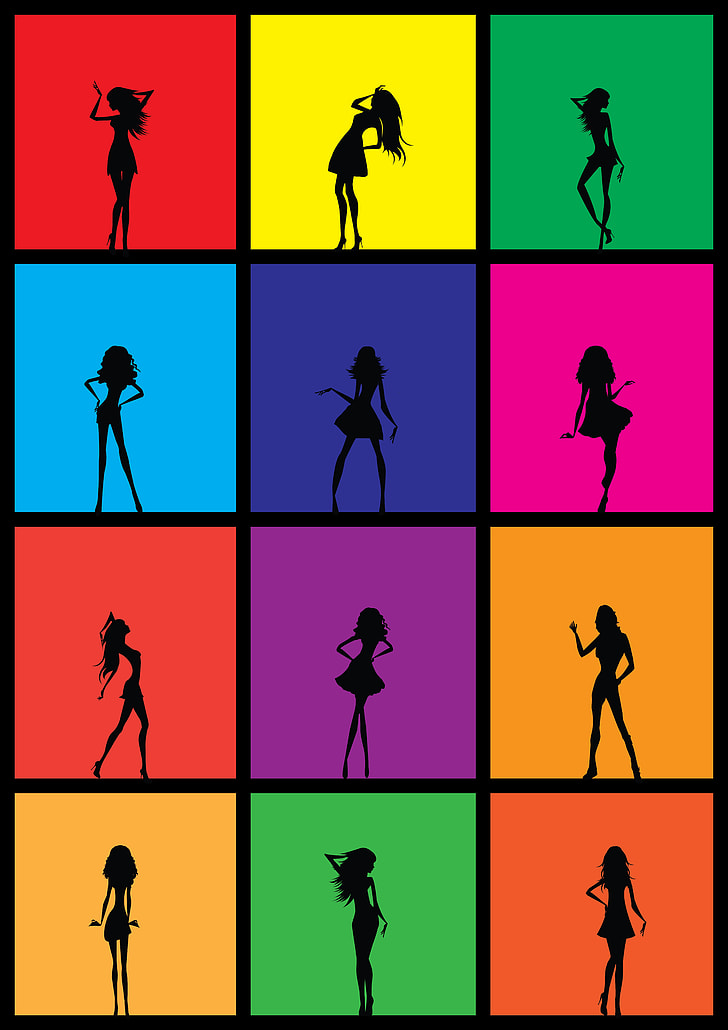 silhouette of woman collage