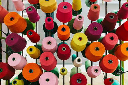 Big colorful Spool of Thread Sewing