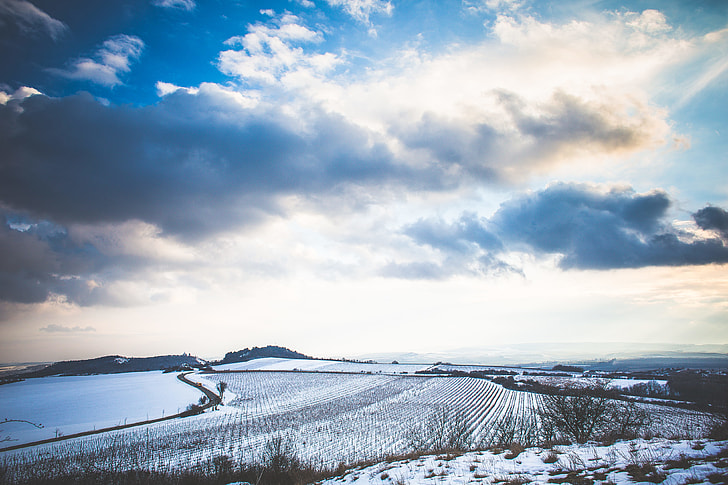 Czech Cloudy Winter Scenery