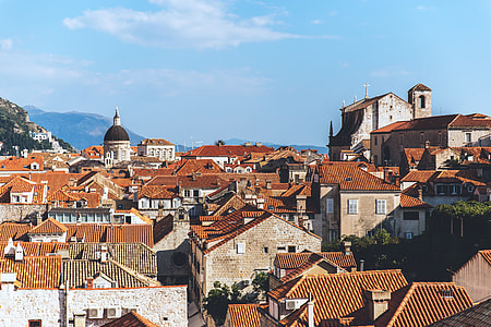View over the orange terracotta tiled rooftops of Dubrovnik, Croatia. Dubrovnik has been used as the filming area for King’s Landing, a fictional city in the hit TV series, Game of Thrones