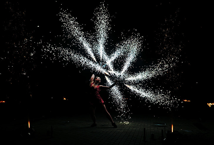 person doing fire dancing