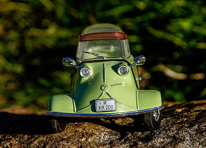 green coupe die-cast model toy photograph