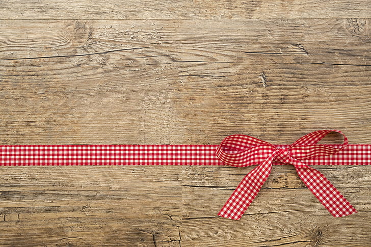 white and red plaid bowtie