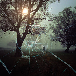 shattered glass illustration