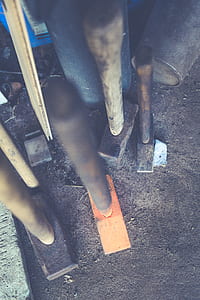Brown Wooden Hammer 4 Set on Floor