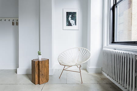 white wooden chair