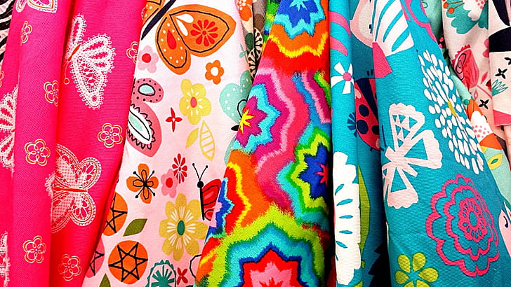 multicolored textiles