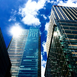 Low Angle View of Skyscrapers Against Sky