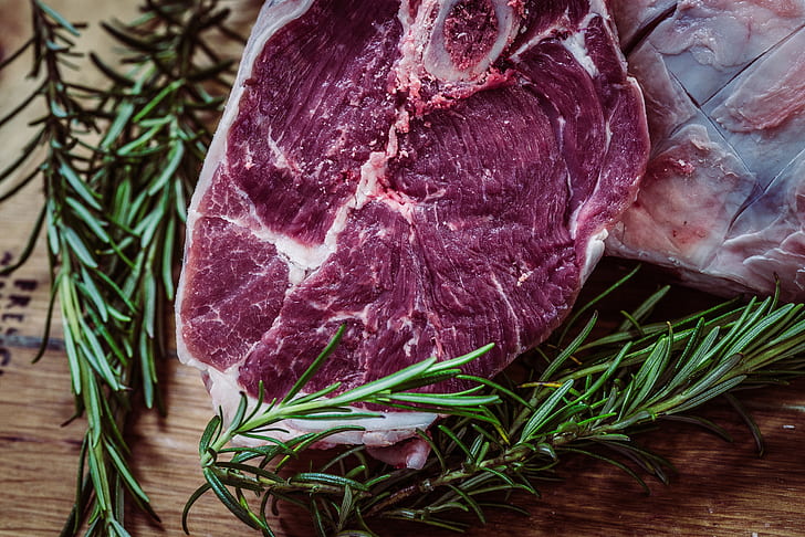 closeup photo of raw meat