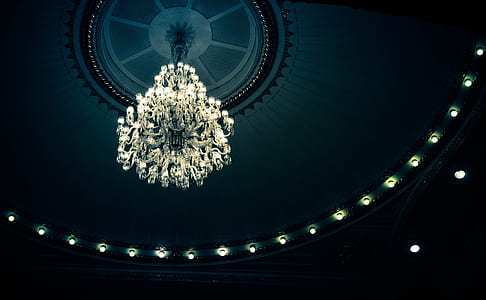 low angle photography of crystal chandelier