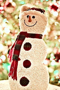 Snowman Wearing Scarf Led Lamp