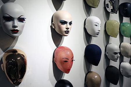 assorted mannequin head bust lot