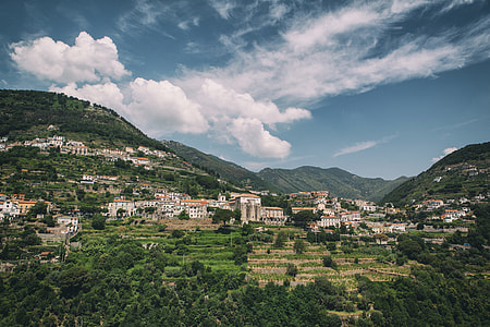 Landscape shot taken at Ravello, a small town that sits above the Amalfi Coast in Southern Italy