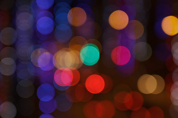 photo of red, green, and blue bokeh lights