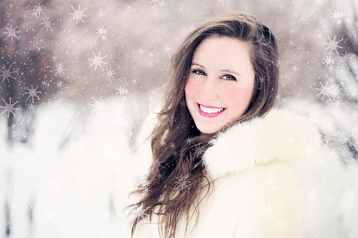 Woman in Winter Clothes Taking Selfie · Free Stock Photo
