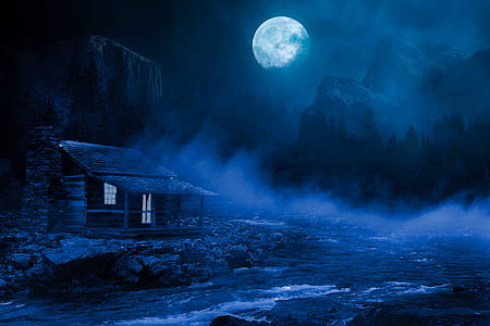 house under the moon