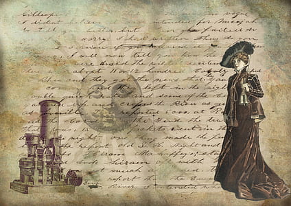 letter with woman print paper