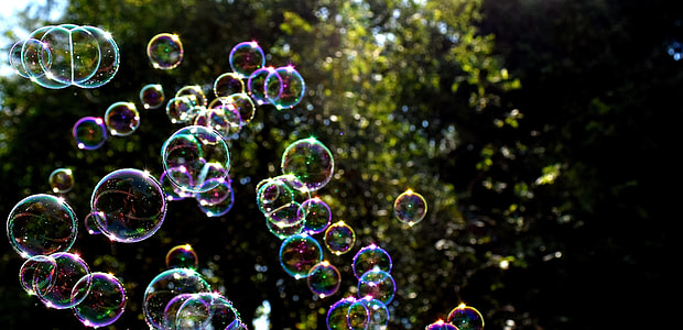 selective focus photography of bubbles