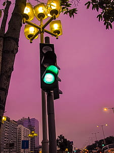 Black Traffic Light at Go Sign