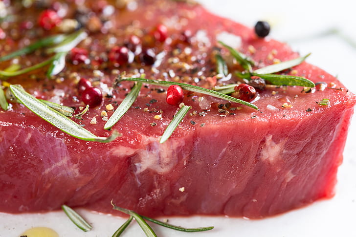 sliced raw steak