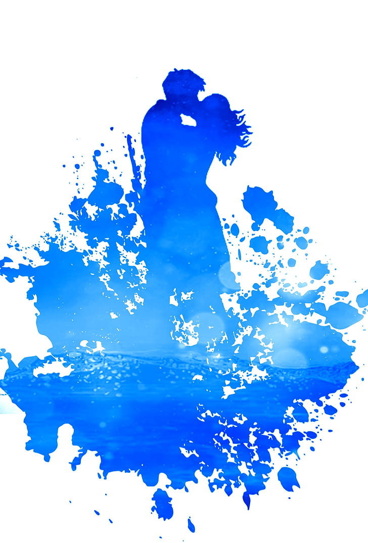 painting of blue couple illustration