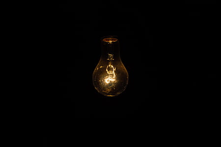 filament bulb against dark background