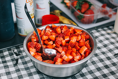 Cutted strawberries