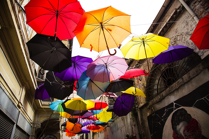 assorted color umbrella