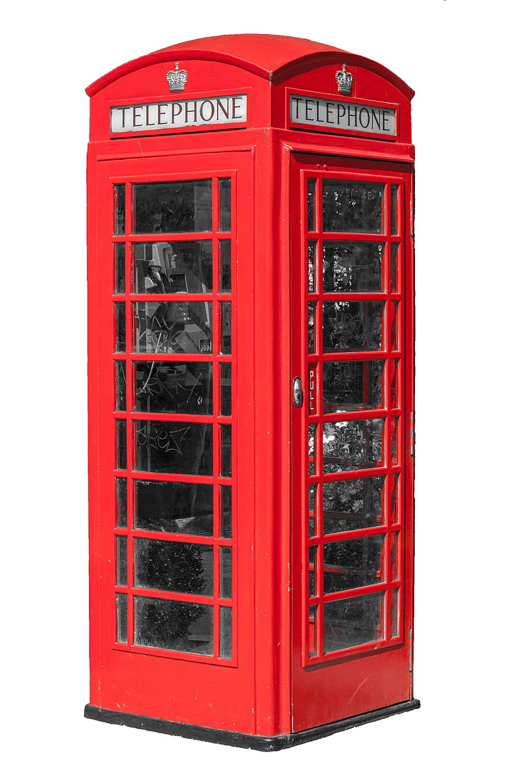 red steel Telephone booth