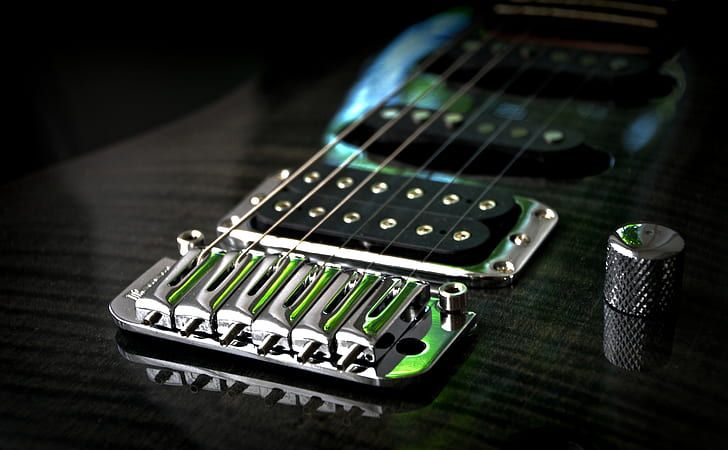 closed up photography electric guitar