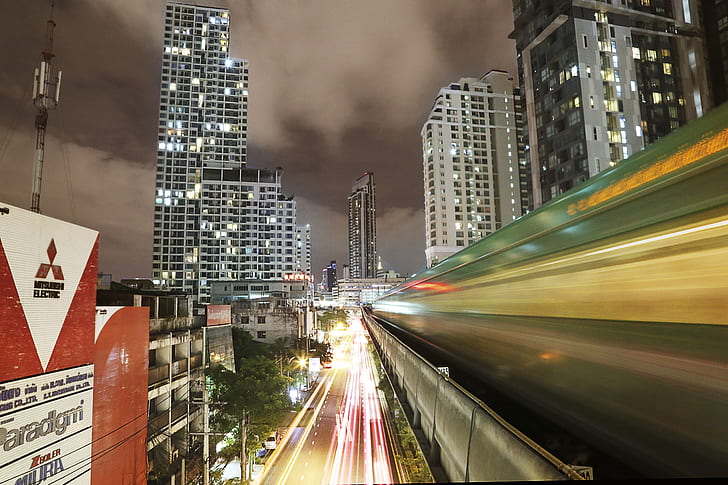 time lapse photography of city lights