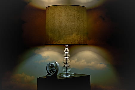 Clear and Brown Table Lamp
