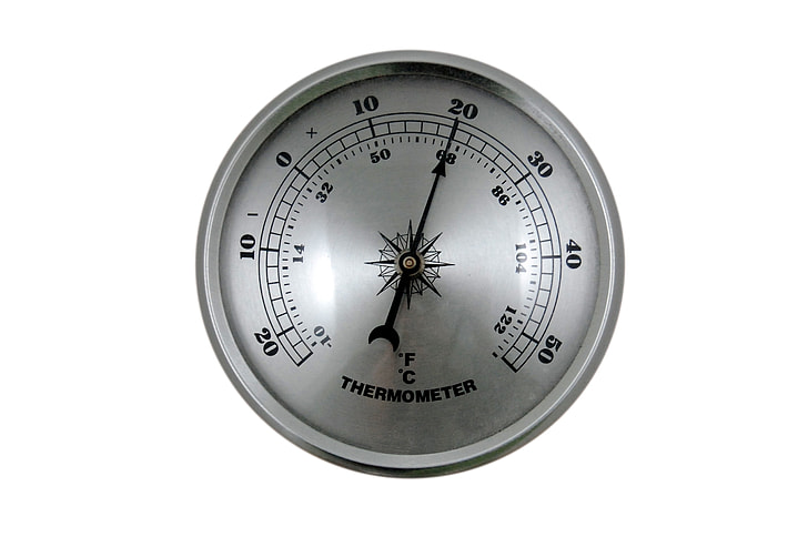 round gray and black thermometer
