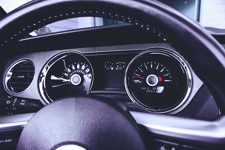 Closeup shot of car dashboard