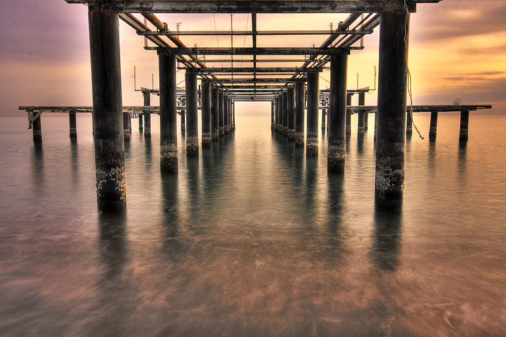 architectural photograph of river dock
