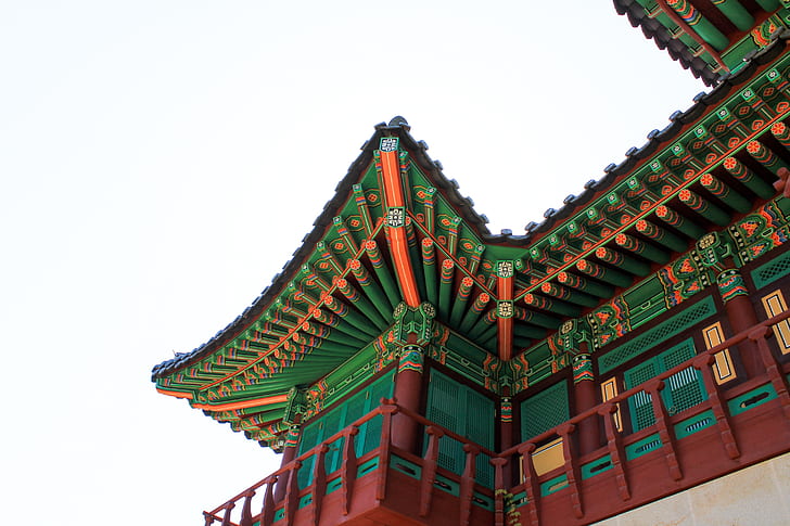 photo of green and red temple