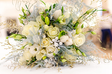 white and green flower bouquet