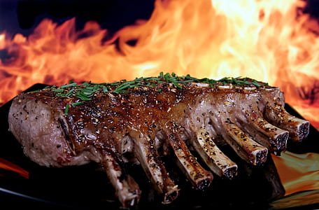 photo of grilled meat ribs