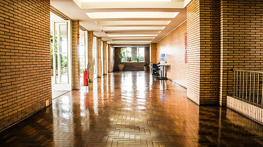 Brown Wooden Flooring Hallway