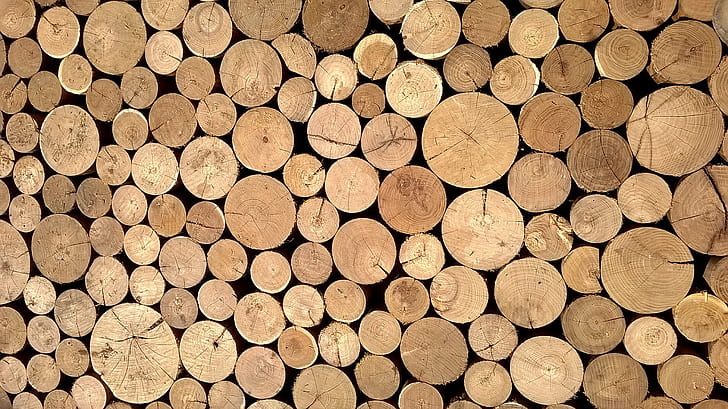 round brown logs