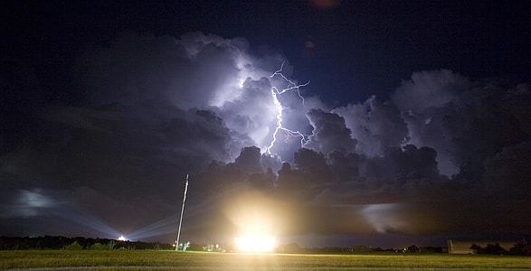 lightning during night