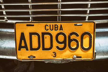 A shot of an old licence plate in Havana, Cuba. Image captured with a Canon DSLR