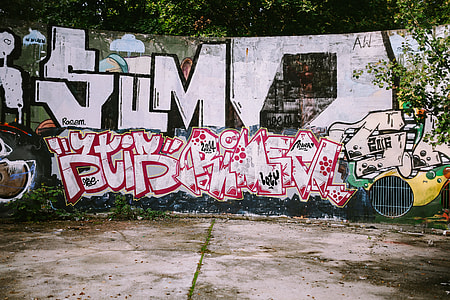 Urban graffiti on the city streets